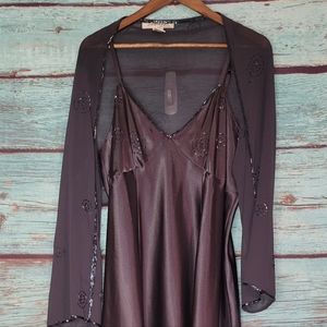 NWOT Lane Bryant 18/20 Slate grey beaded lingerie nightgown